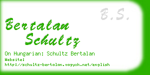bertalan schultz business card